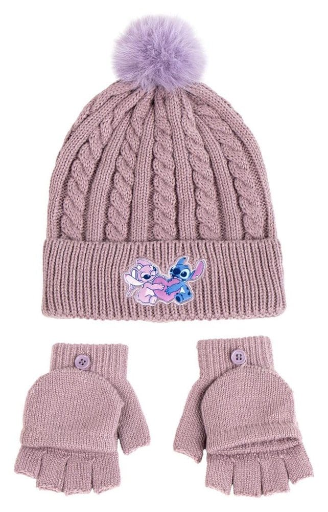 Lilo & Stitch Beanie & Gloves 2-Set Pink