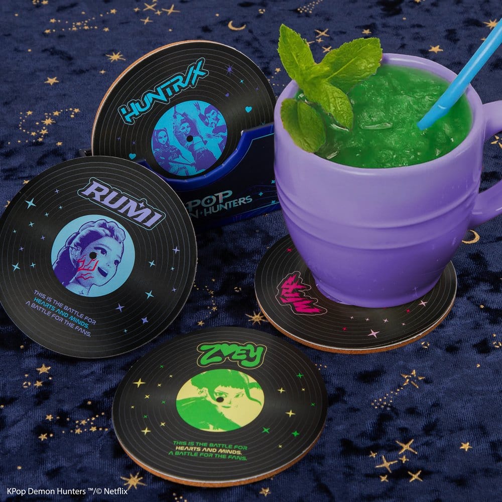 KPop Demon Hunters Set of 4 Coasters Hunters & Demons Soundtrack