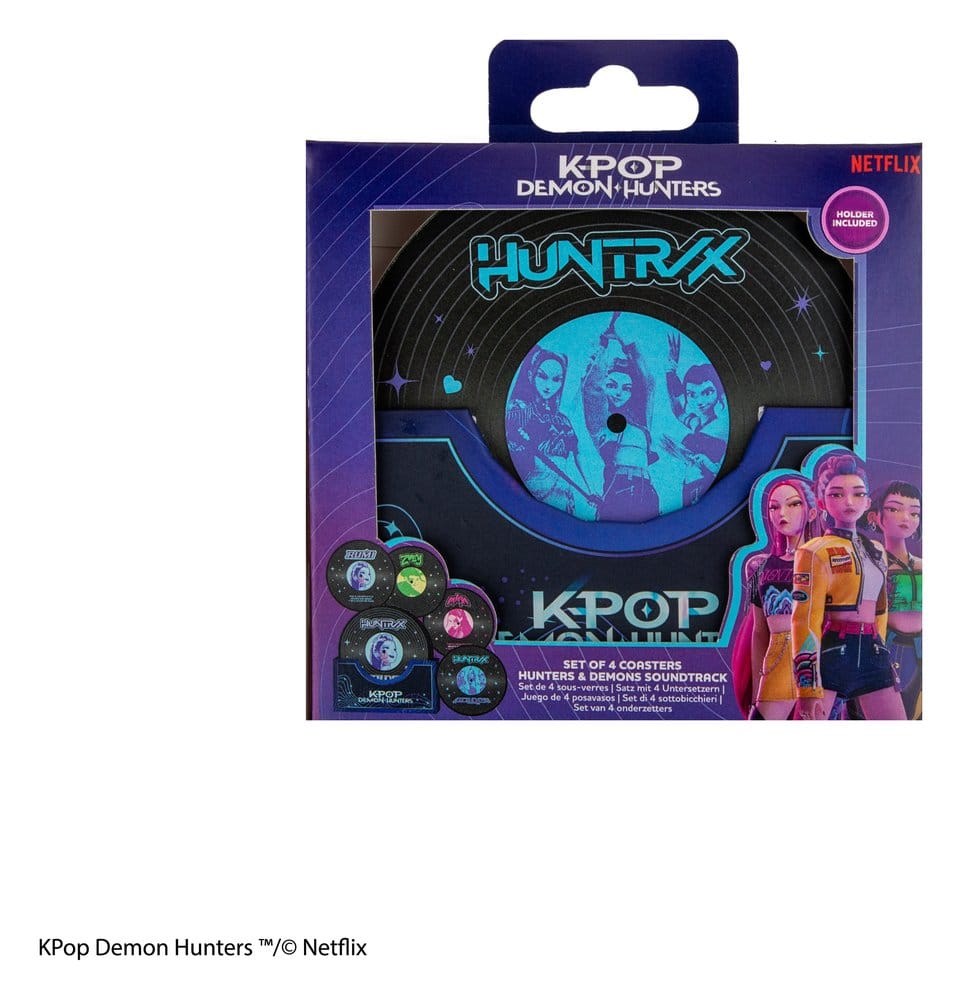 KPop Demon Hunters Set of 4 Coasters Hunters & Demons Soundtrack