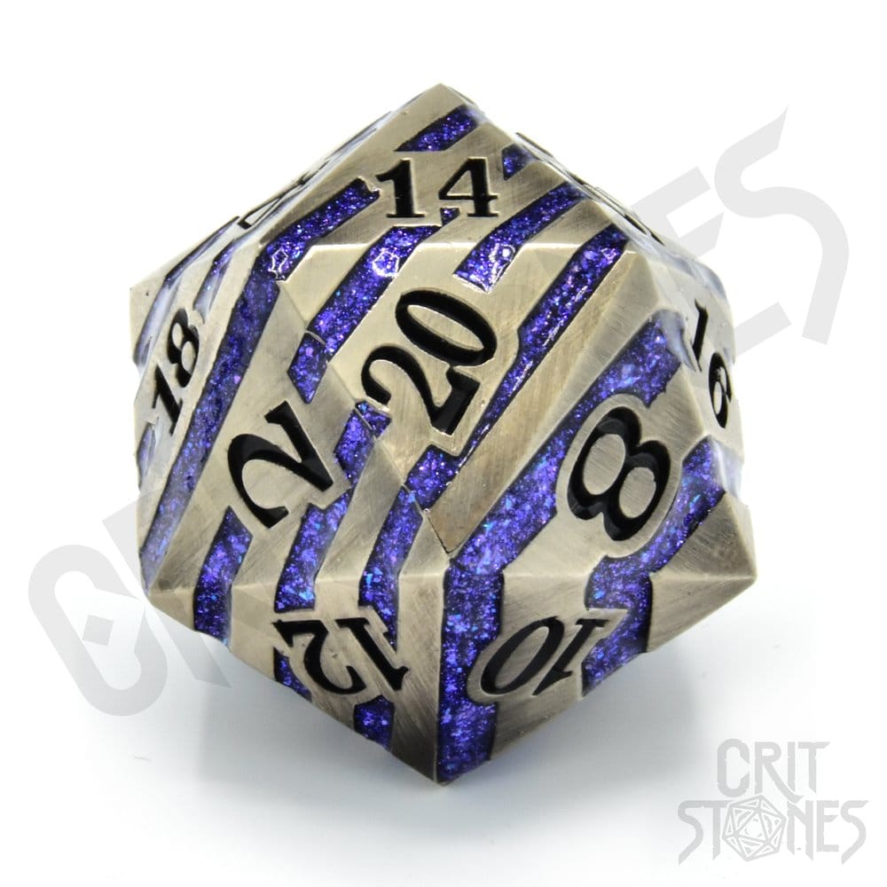 CritStones metal Dice D20 Engraved Elder 3 cm