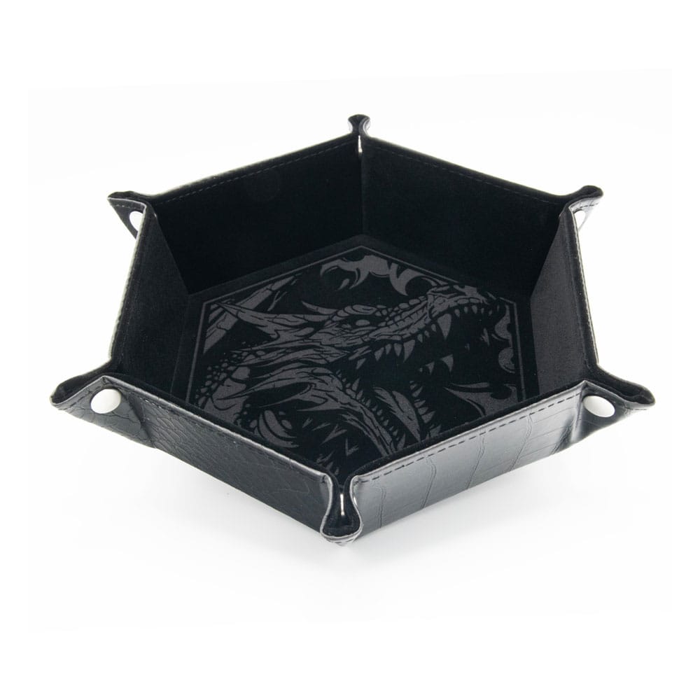 CritStones Folding Dice Tray Dragon Skin Edition Black
