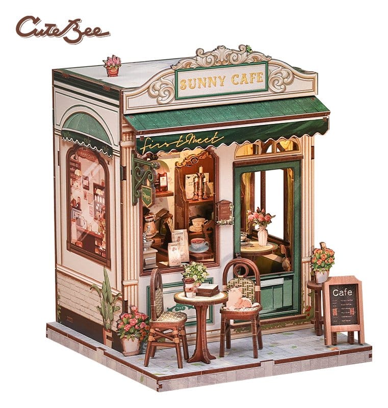 Miniature House Model Kit Sunny Cafe 20 x 16 cm