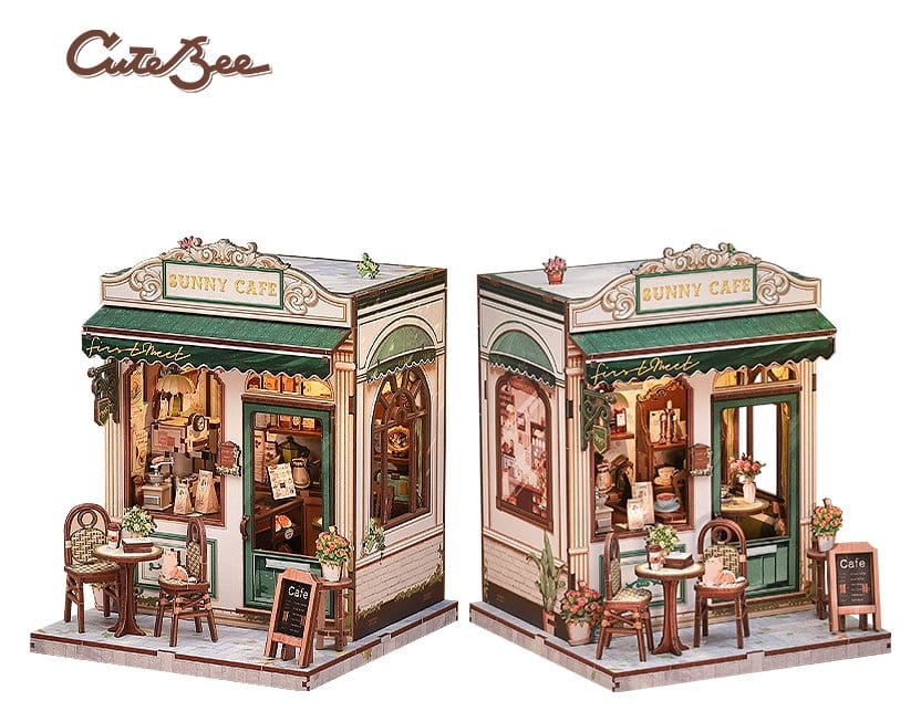 Miniature House Model Kit Sunny Cafe 20 x 16 cm