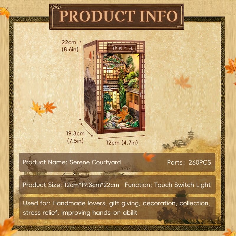 Book Nook Serene Courtyard 22 x 12 cm