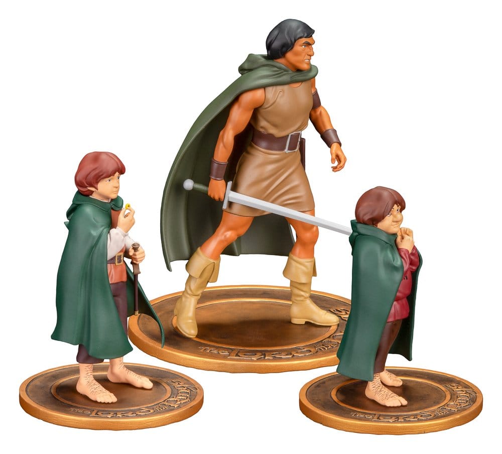 Lord of the Rings Animated Film PVC Figures 3-Pack Frodo, Aragorn, and Samwise