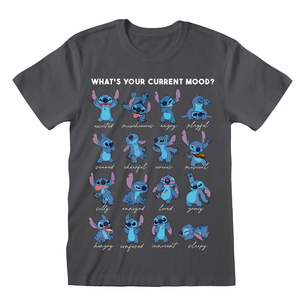 Lilo & Stitch T-Shirt Stitch Emotions Charcoal Size L