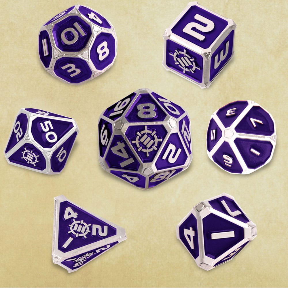 Enhance Tabletop Series Metal RPG Dice Set Purple (7)