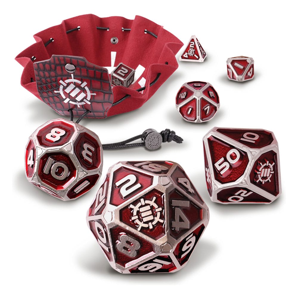 Enhance Tabletop Series Metal RPG Dice Set Red (7)