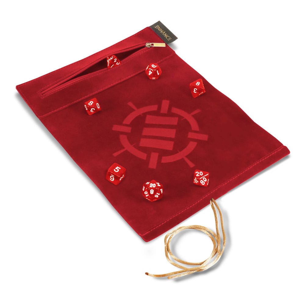 Enhance Tabletop Roll on a Scroll Bag with Dice Red