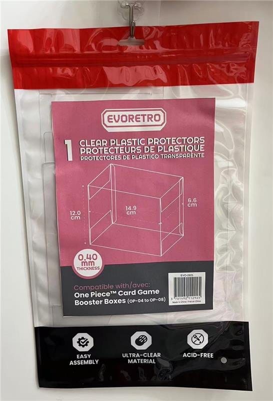 Evoretro PET Protectors 1-Pack for One Piece Card Game Booster Boxes (OP-04 to OP-08) 12 x 6 x 15 cm