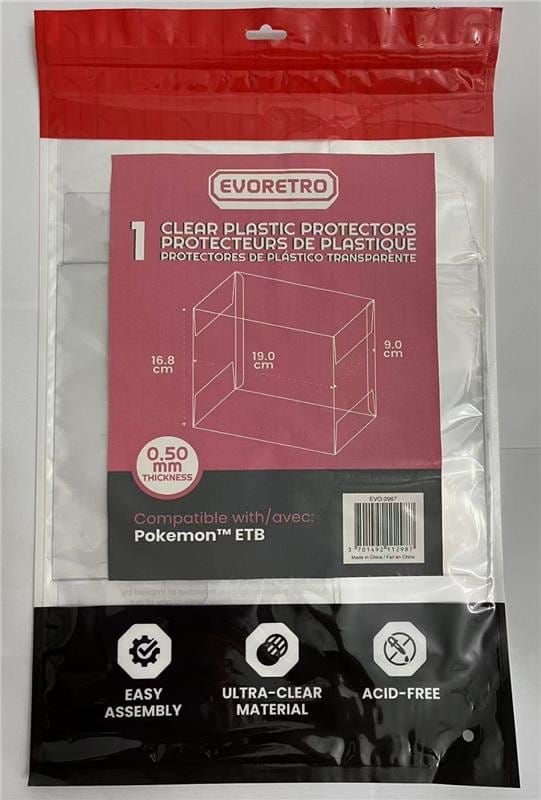 Evoretro PET Display Case Protector for Pokémon ETB (1-Pack)