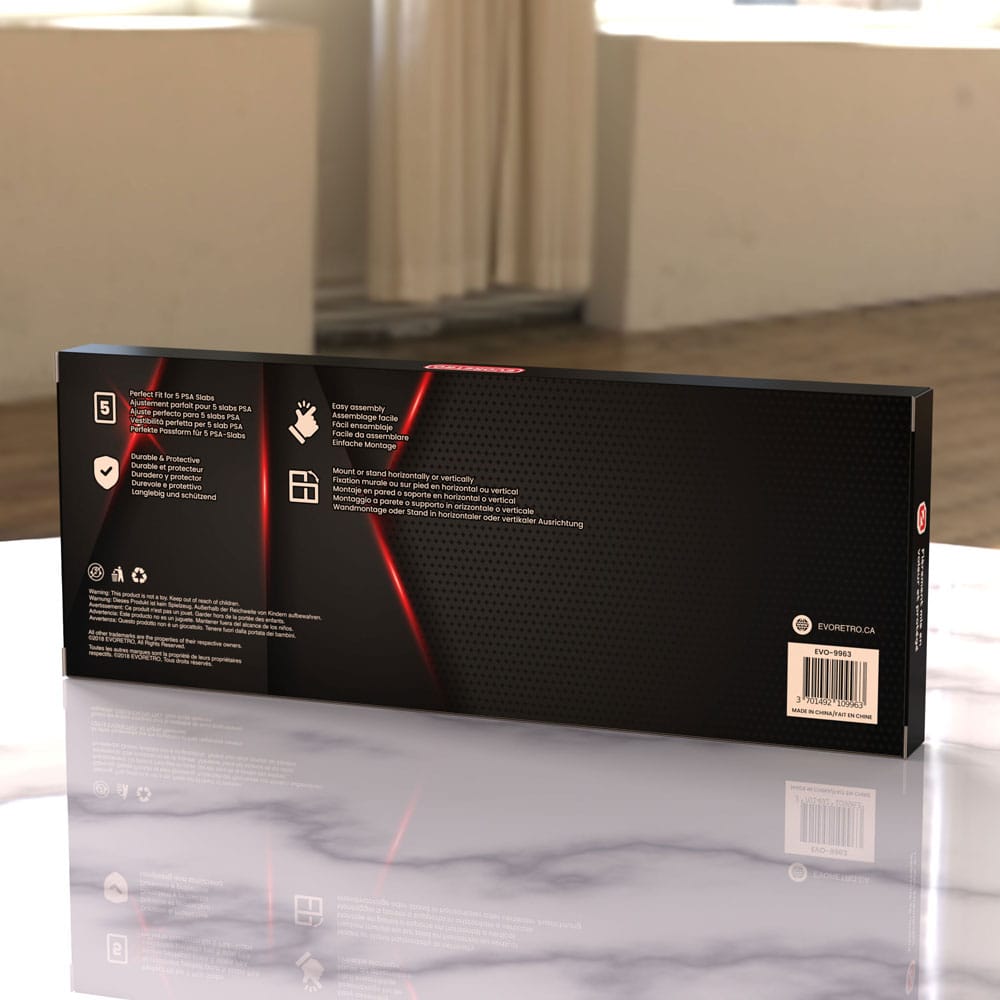 Evoretro Graded Card Display Frame for 5 PSA Graded Cards