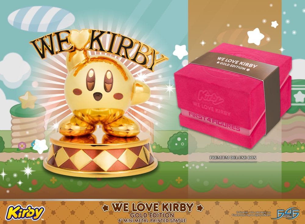 Kirby DieCast Statue We Love Kirby Gold Edition 10 cm