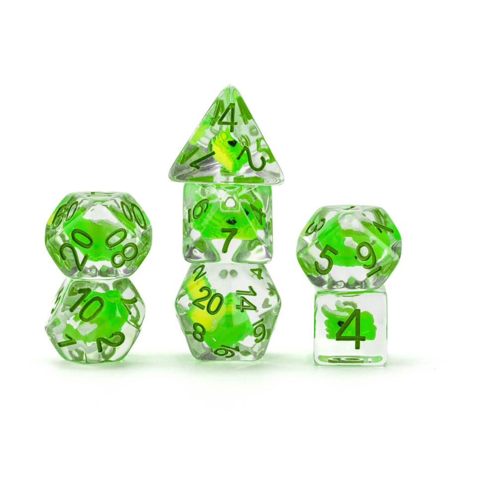 Dragon Storm Inclusion Dice Set Green Dragon (7)