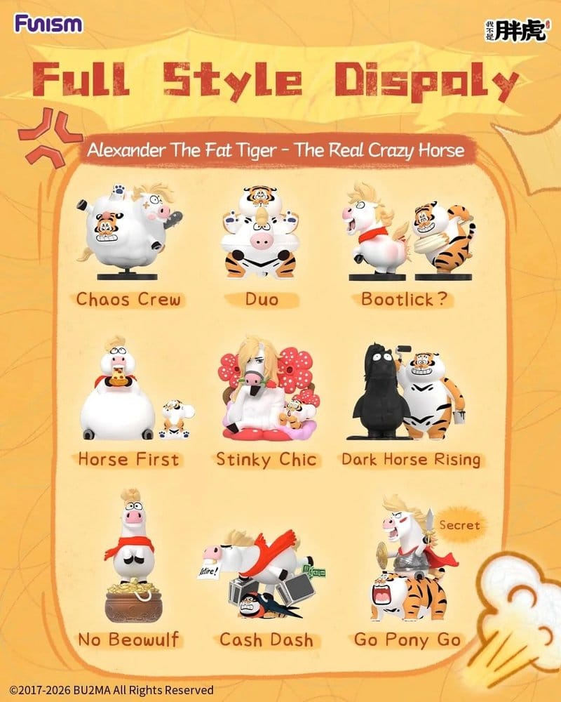 Alexander The Fat TigerBlind Box Mini Figures The Real Crazy Horse Display (8)