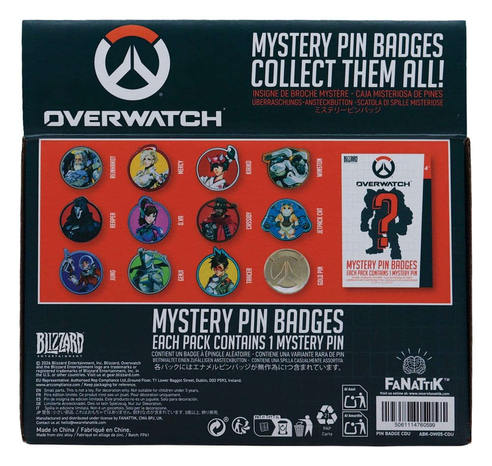 Overwatch Mystery Pin Badges Blind Box Assortment (12)