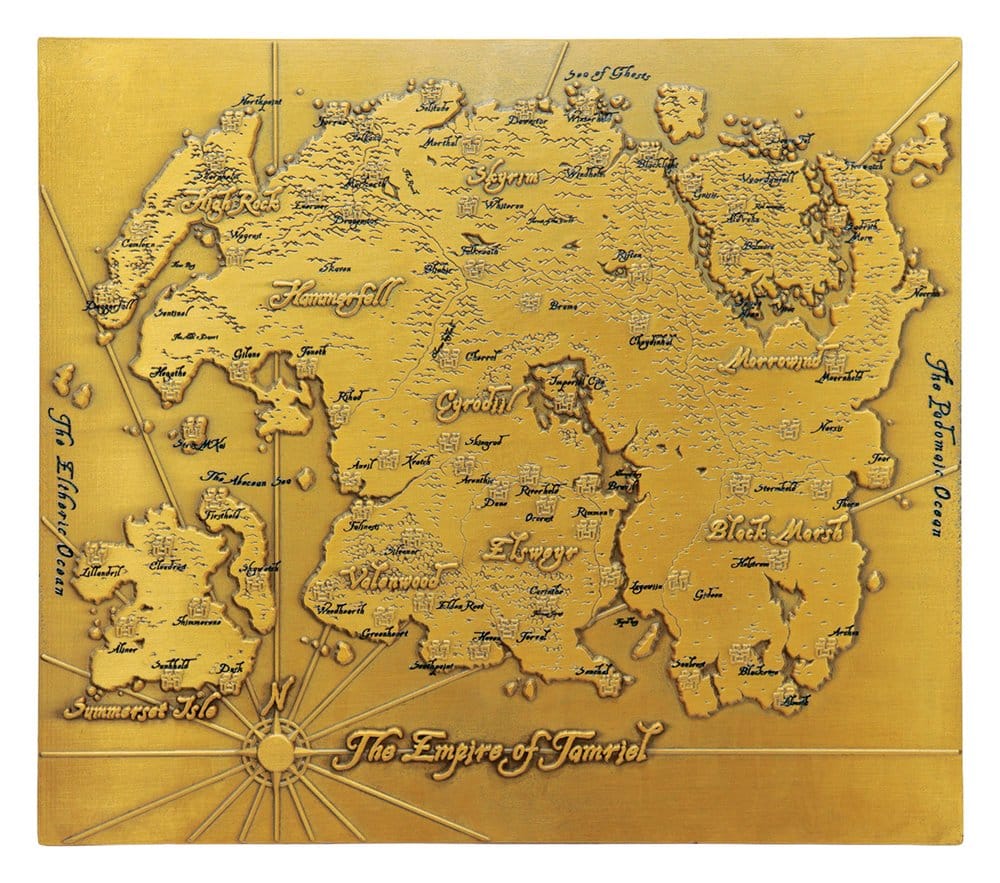 The Elder Scrolls Replica Metal Map of Tamriel Limited Edition 15 x 13 cm