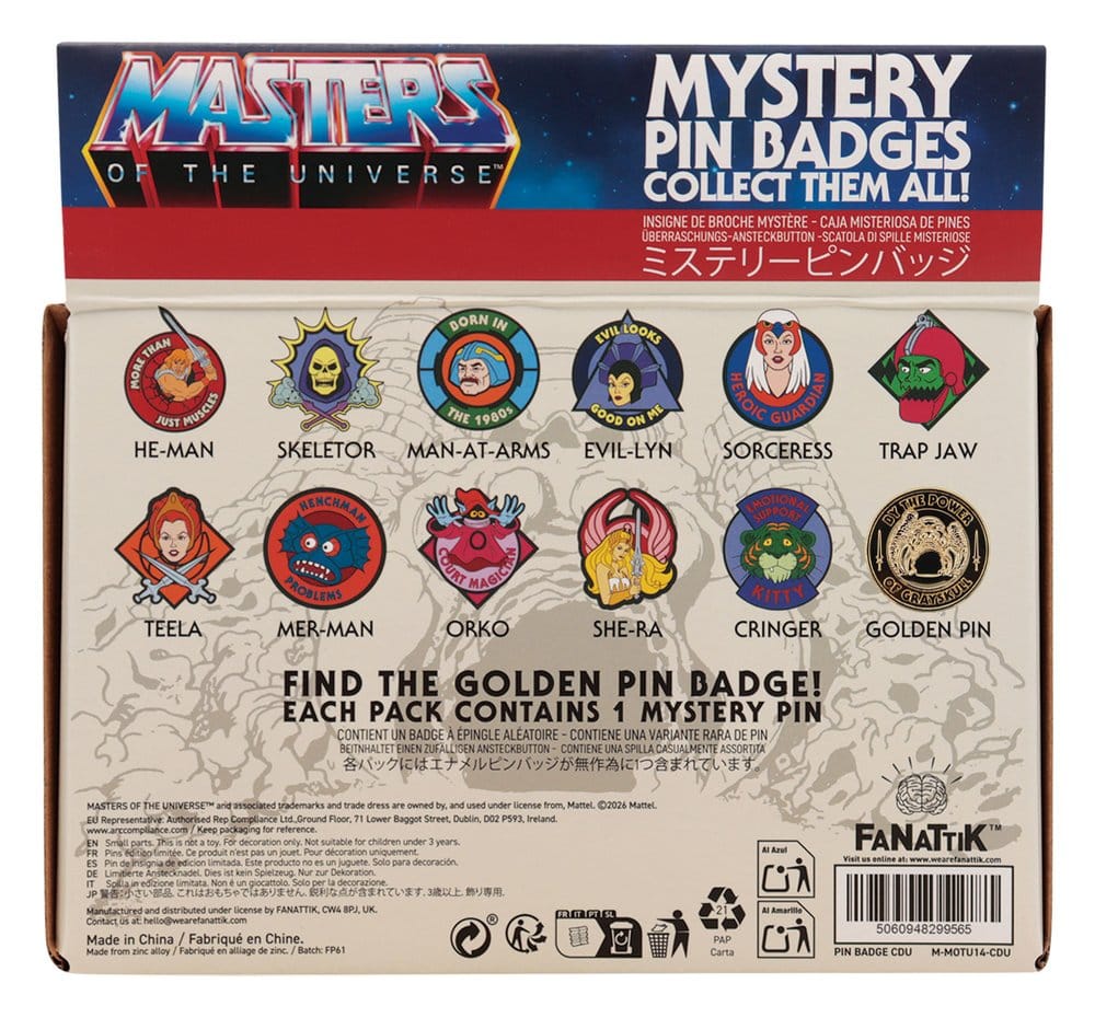 Masters of the Universe Mystery Pin Badges Blind Box Display (12)