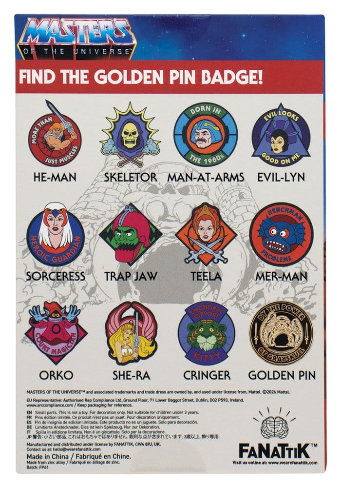 Masters of the Universe Mystery Pin Badges Blind Box Display (12)