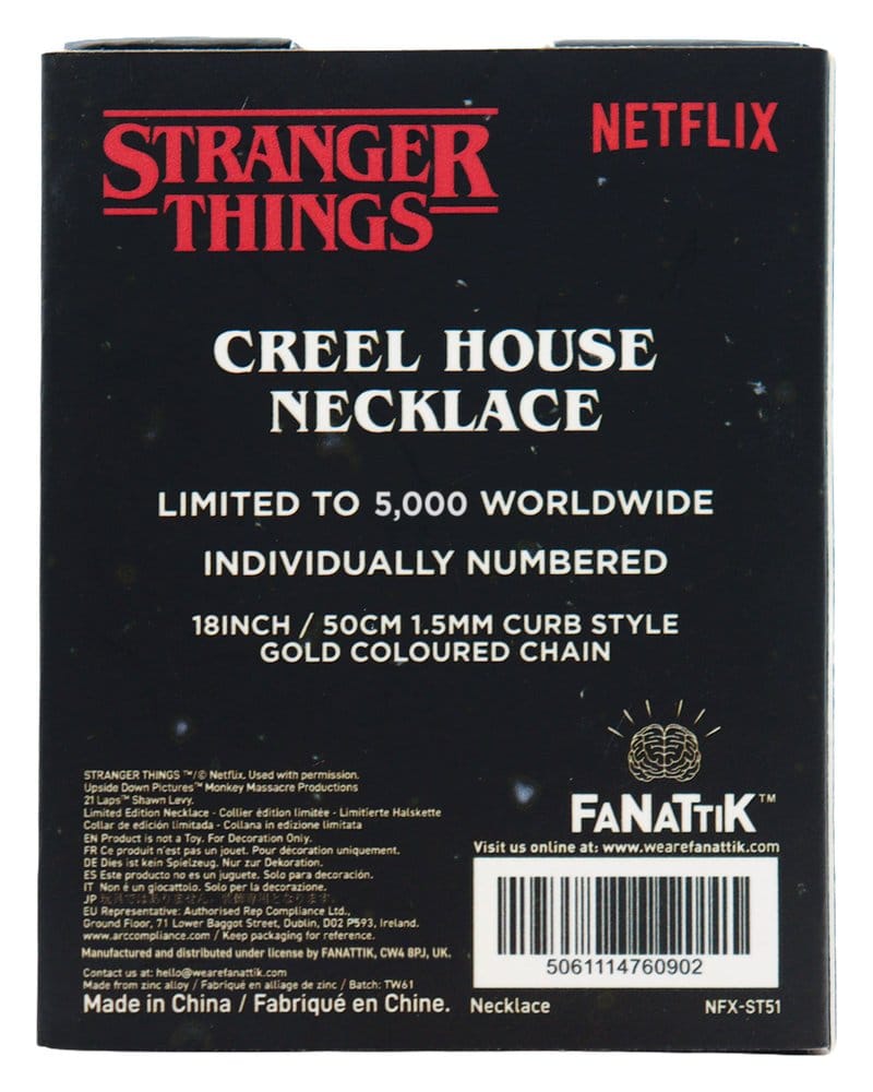 Stranger Things Necklace Creel House Window Limited Edition 3 x 2 cm
