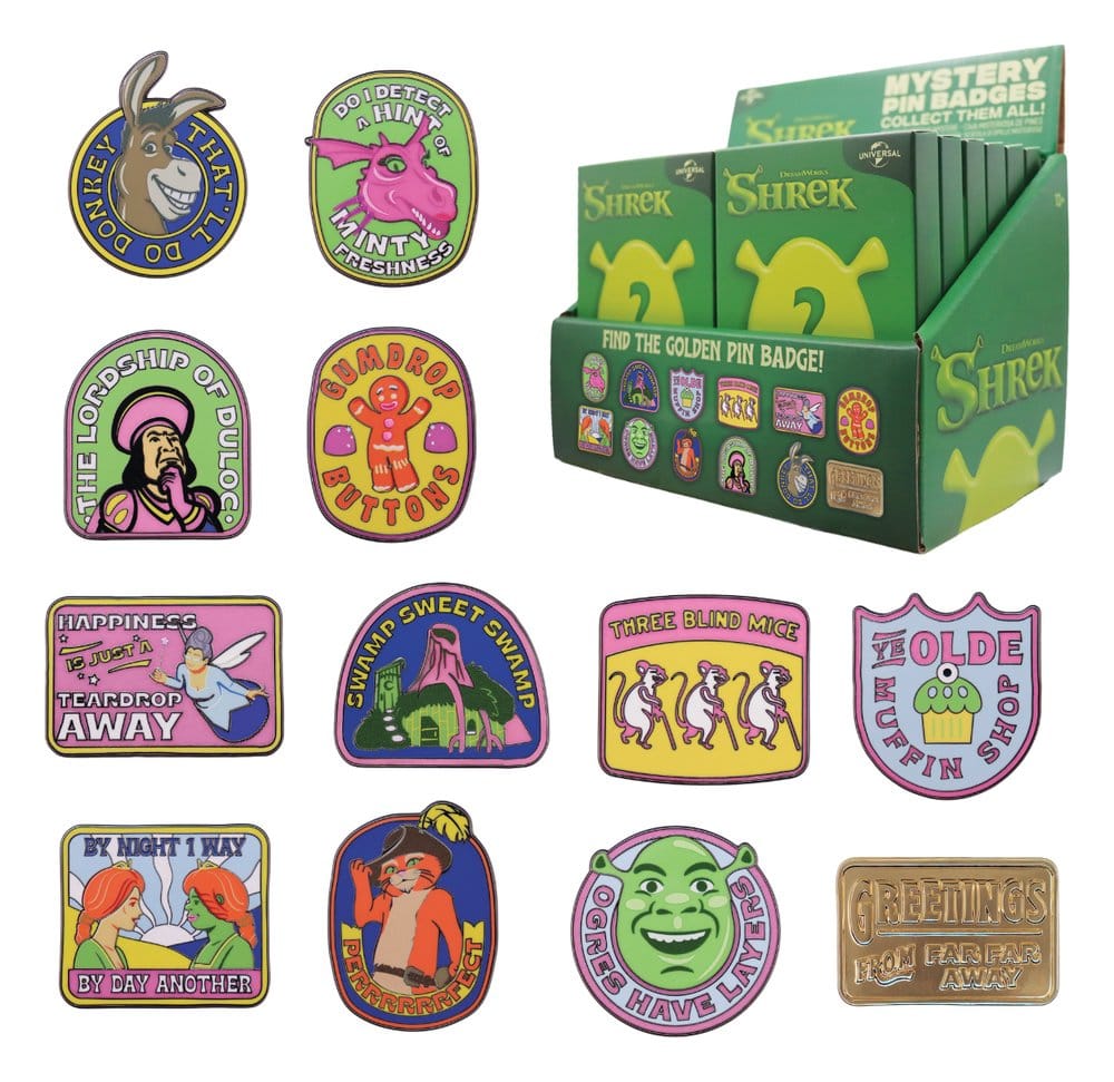 Shrek Mystery Pin Badges Blind Box Display (12)