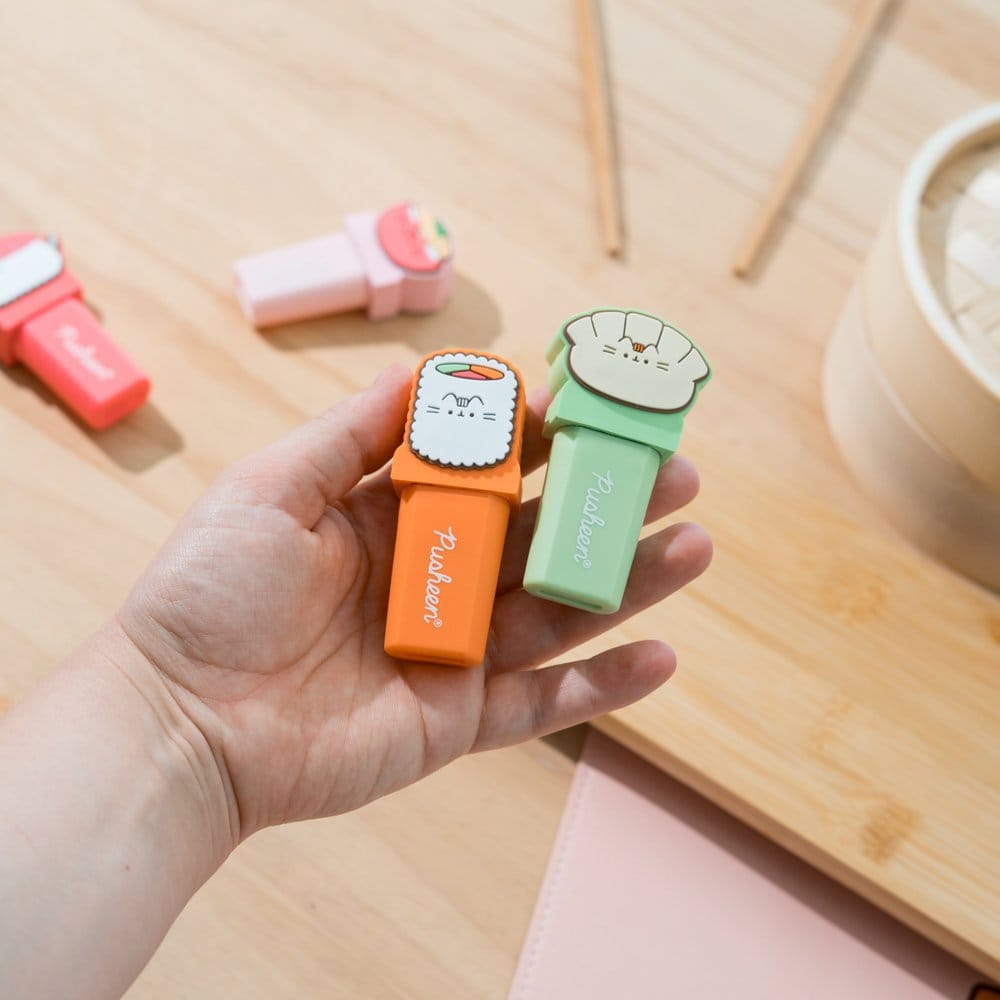 Pusheen Highlighters with Topper Sushi Roll Set of 4