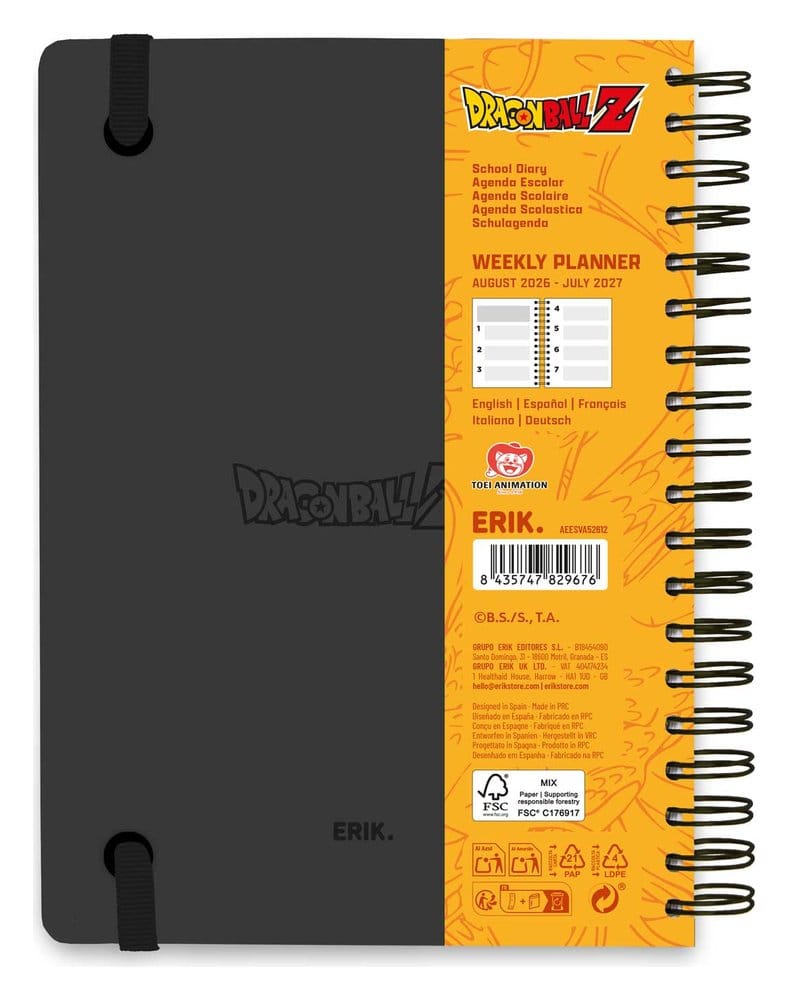 Dragon Ball School Diary weekly planner 2026/2027 A5