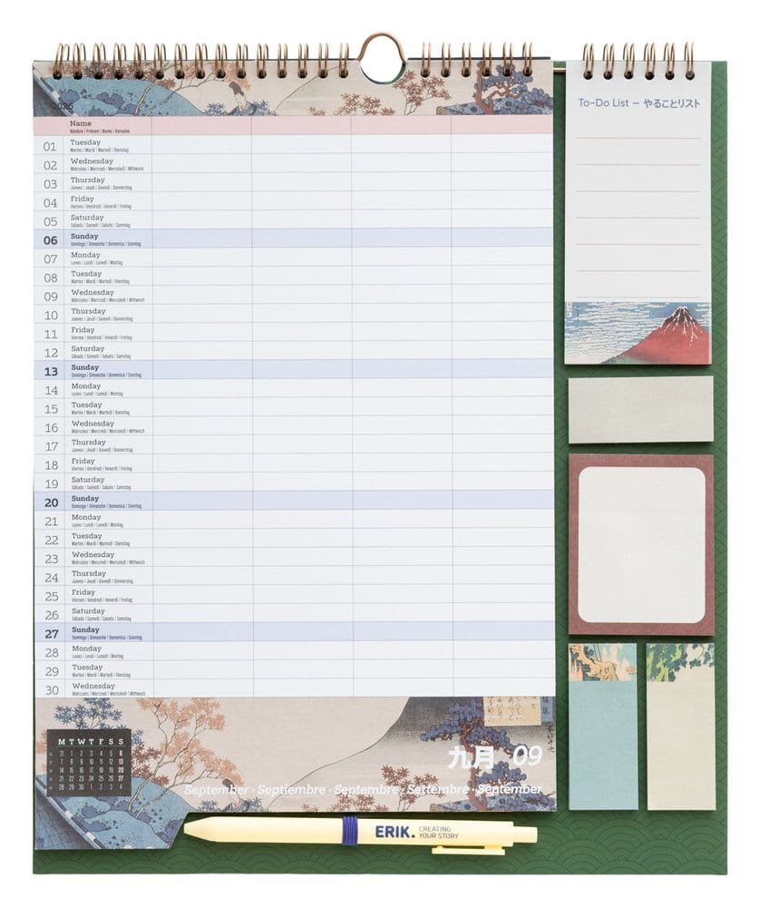 Hokusai Wall Planner 2026/27 30 x 34 cm