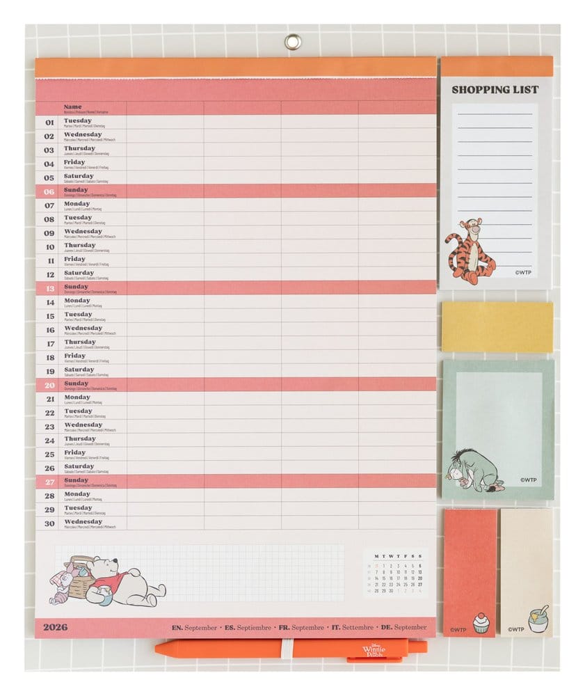 Winnie the Pooh Magnetic Planner 2026/27 30 x 35 cm
