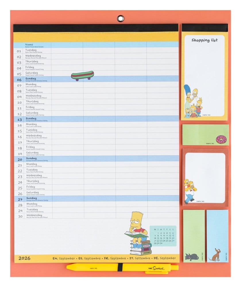 The Simpsons Magnetic Planner 2026/27 30 x 35 cm