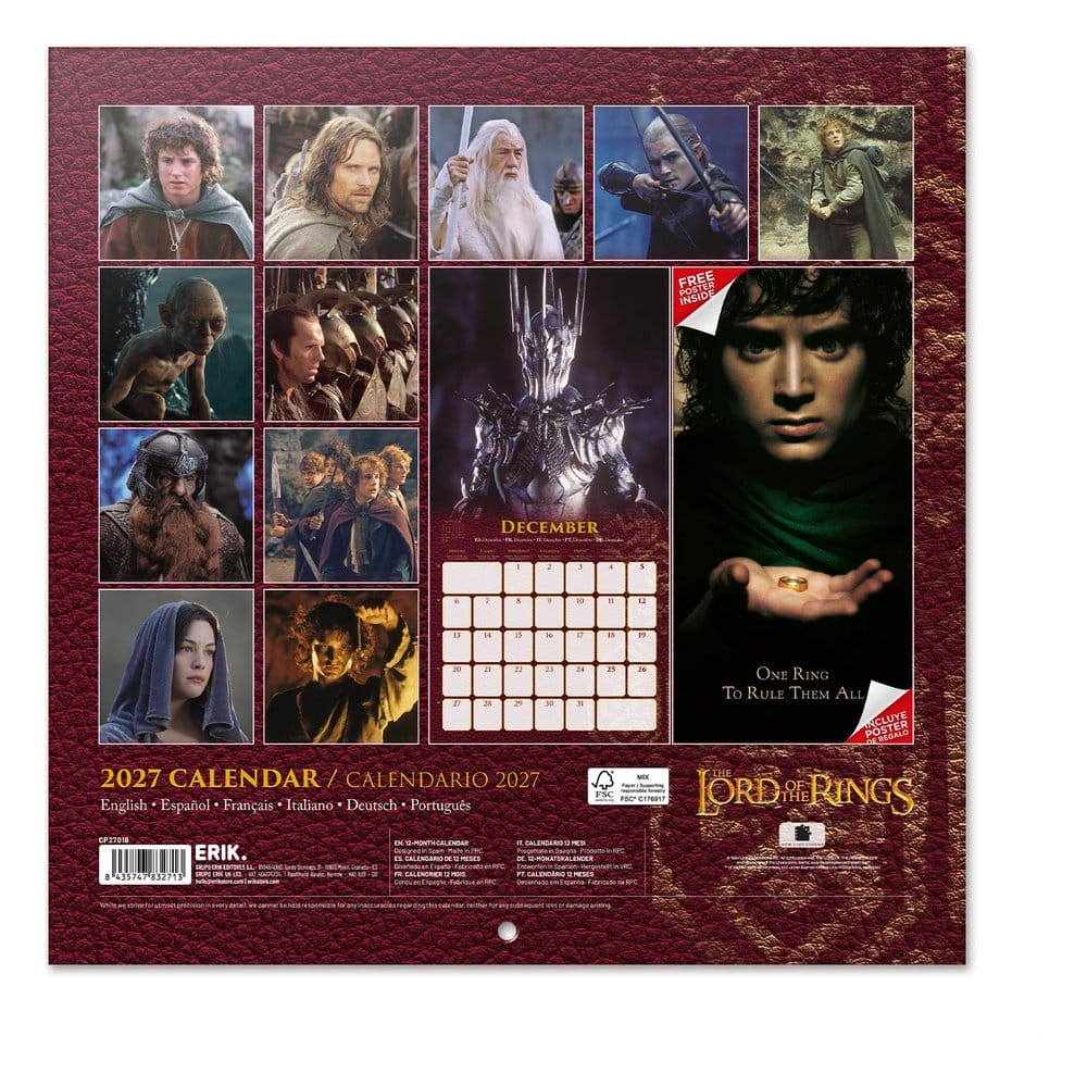 The Lord of the Rings Wall Calendar 2027 30 x 30 cm