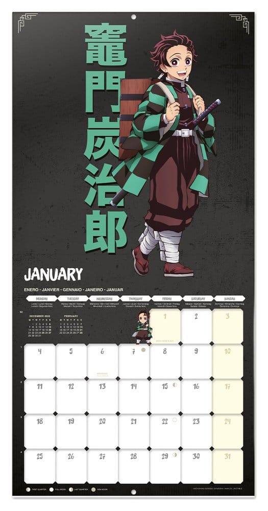 Demon Slayer 2027 Wall Calendar 30 x 30 cm