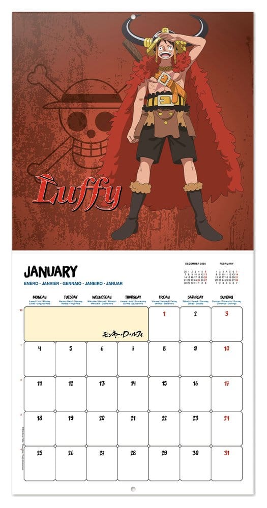 One Piece Wall Calendar 2027 30 x 30 cm
