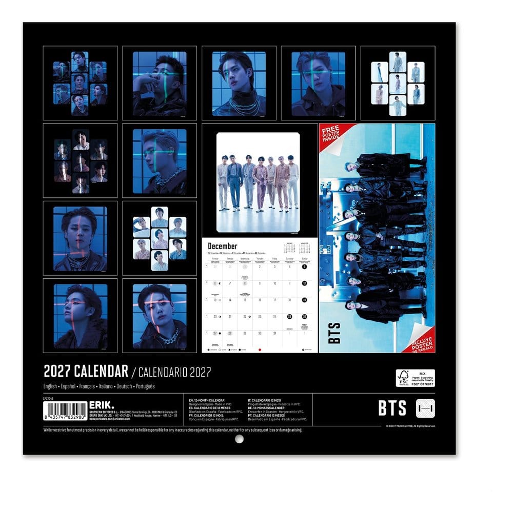 BTS 2027 Wall Calendar 30 x 30 cm