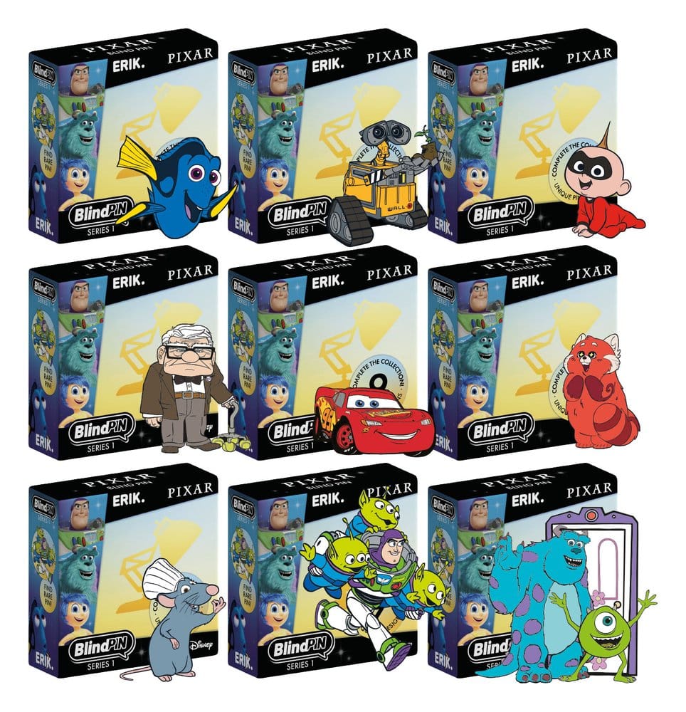Disney Pixar Pin Badges Series 1 Display (24)