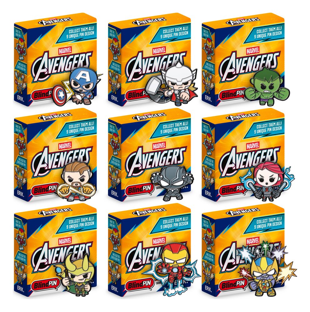 Marvel The Avengers Pin Badges Series 1 Display (24)