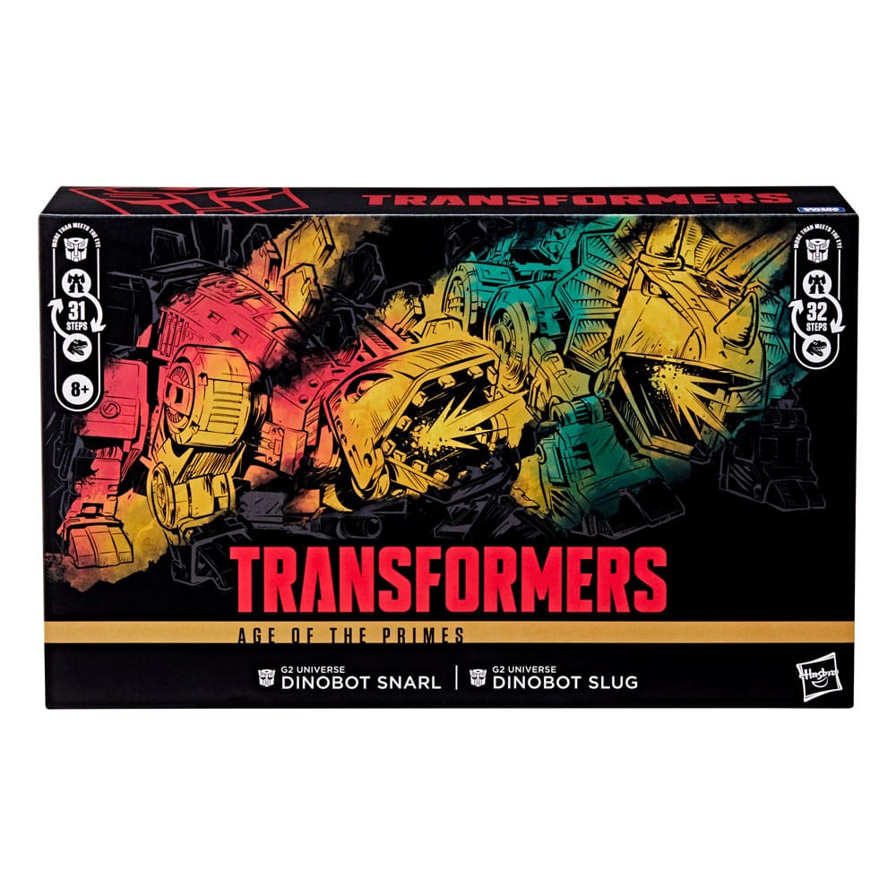 Transformers Age of the Primes Leader Class Action Figure G2 Universe Dinobots Snarl & Slug 19 cm