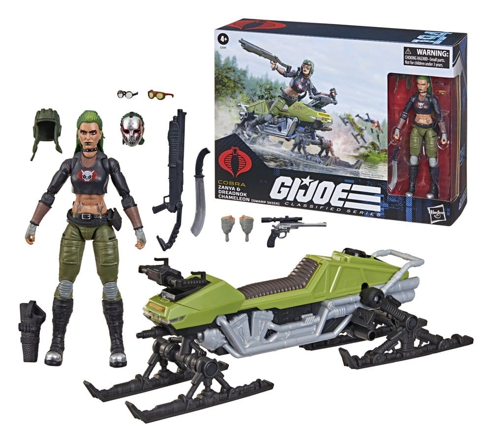 G.I. Joe Classified Series Action Figure and Vehicle Set #194 Zanya and Dreadnok Chameleon (Swamp Skier) 15 cm