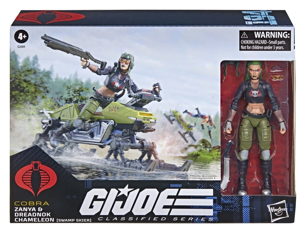 G.I. Joe Classified Series Action Figure and Vehicle Set #194 Zanya and Dreadnok Chameleon (Swamp Skier) 15 cm