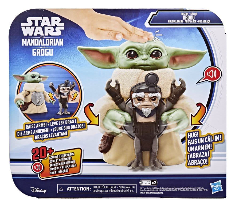 Star Wars: The Mandalorian & Grogu Electronic Action Figure Huggin' Grogu & Anzellan 17 cm