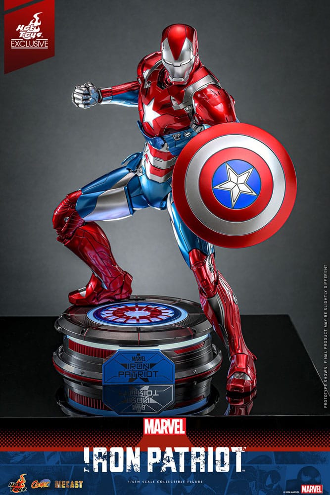 Marvel Comic Diecast Masterpiece Action Figure 1/6 Iron Patriot Hot Toys Exclusive 32 cm