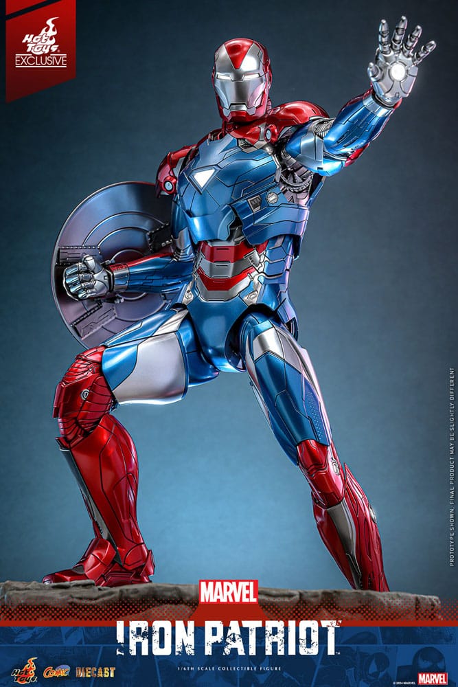 Marvel Comic Diecast Masterpiece Action Figure 1/6 Iron Patriot Hot Toys Exclusive 32 cm