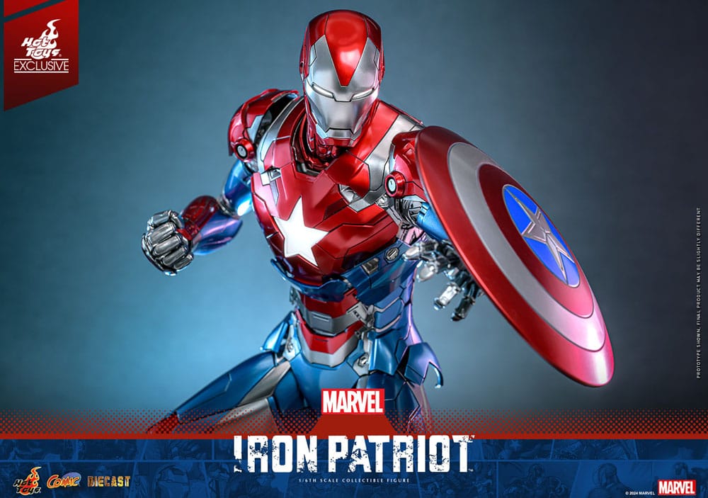 Marvel Comic Diecast Masterpiece Action Figure 1/6 Iron Patriot Hot Toys Exclusive 32 cm