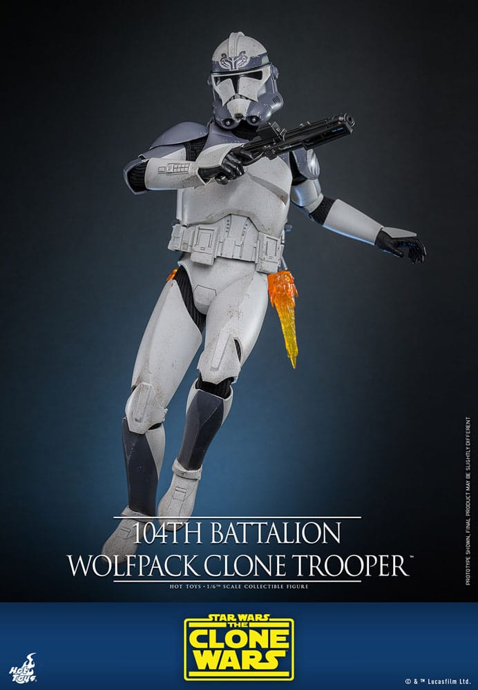 Star Wars The Clone Wars Action Figure 1/6 104th Battalion Wolfpack Clone Trooper 30 cm