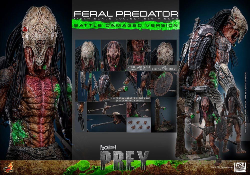 Prey Action Figure 1/6 Feral Predator (Battle Damaged Version) 37 cm
