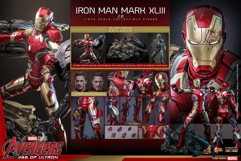 Avengers: Age of Ultron Movie Masterpiece Diecast Action Figure 1/6 Iron Man Mark XLIII (2.0) (Deluxe Version) 32 cm