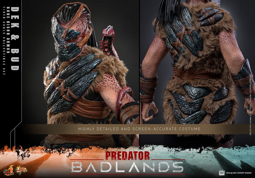 Predator: Badlands Movie Masterpiece Action Figures 2-Pack 1/6 Dek (Bone Bison Armor) and Bud 31 cm