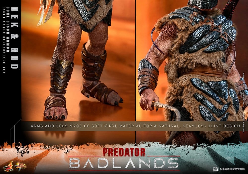Predator: Badlands Movie Masterpiece Action Figures 2-Pack 1/6 Dek (Bone Bison Armor) and Bud 31 cm