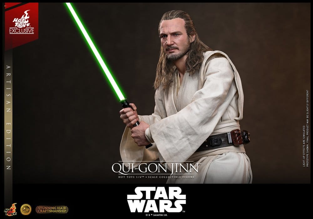 Star Wars: The Phantom Menace Movie Masterpiece Action Figure 1/6 Qui-Gon Jinn (Artisan Edition) Hot Toys Exclusive 32 cm