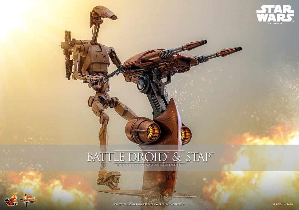 Star Wars: The Phantom Menace Movie Masterpiece Action Figure Set 1/6 Battle Droid & STAP 32 cm